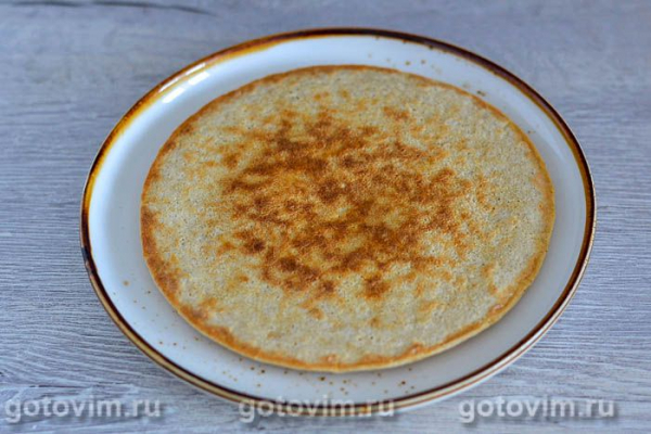 Овсяноблин на молоке с бананом и грецкими орехами Овсяноблин на молоке с бананом и грецкими орехами