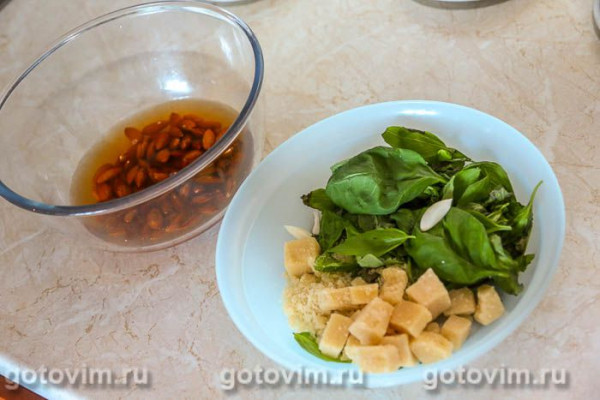 Макароны с миндальным песто Макароны с миндальным песто